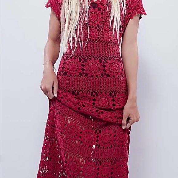 Free people fairytale crochet maxi dress NWOT